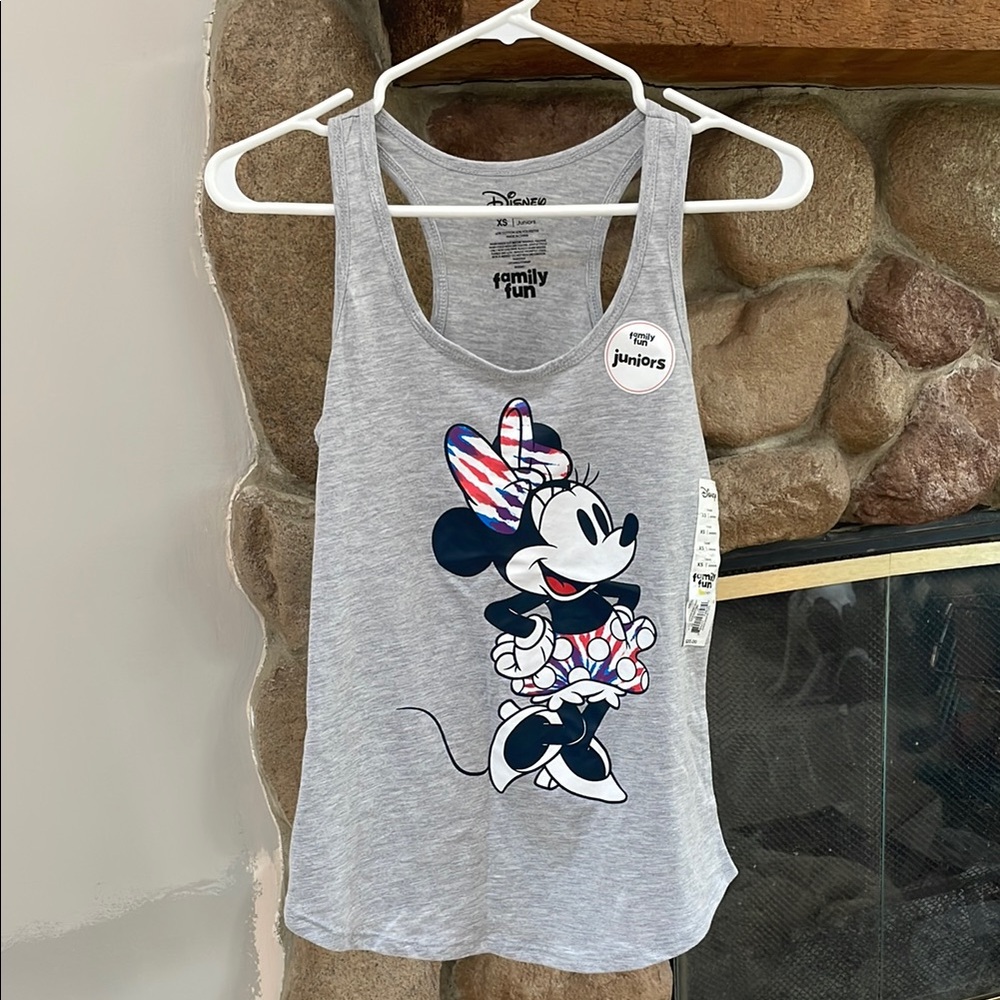 NWT🔆DISNEY🔆Minnie Mouse sleeveless gray tank top >> size juniors XS